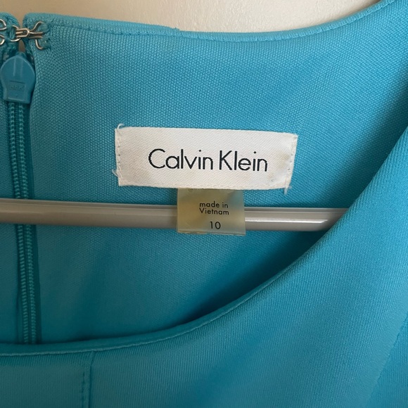 Blue A-line dress with pockets - Picture 3 of 3